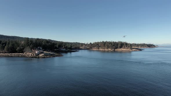 Seaplane landing near Islands