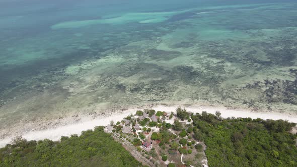 Low Tide in the Ocean Near the Coast of Zanzibar Tanzania Slow Motion