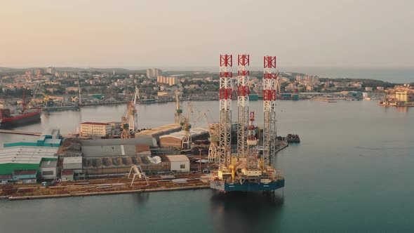 Shipbuilding Yard at Sunrise