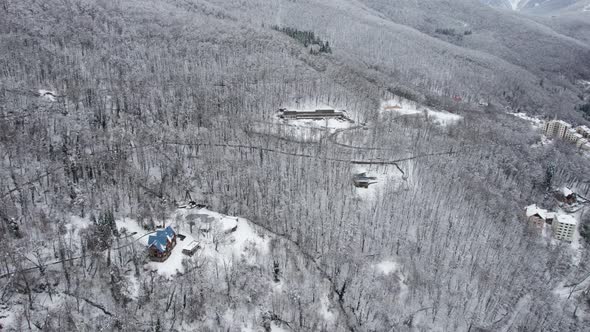 Winter Mountain Landscape The Rosa Khutor Alpine Resort Near Krasnaya Polyana Panoramic Background