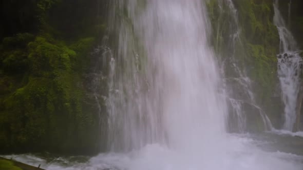 Aerial Shot Of A Waterfall In Oregon