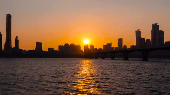 Yeouido Building Sunset