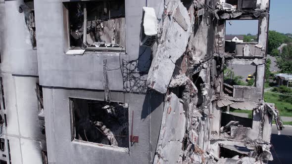 Residential Building Destroyed By the War in Ukraine