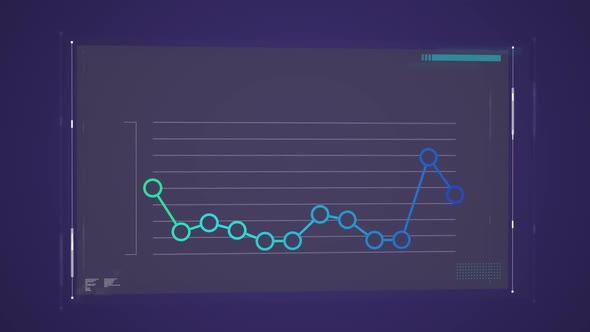 Blue and green graph on dark blue background