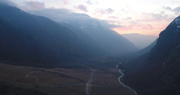 Aerial View Of Maipo River Near Santiago Chile