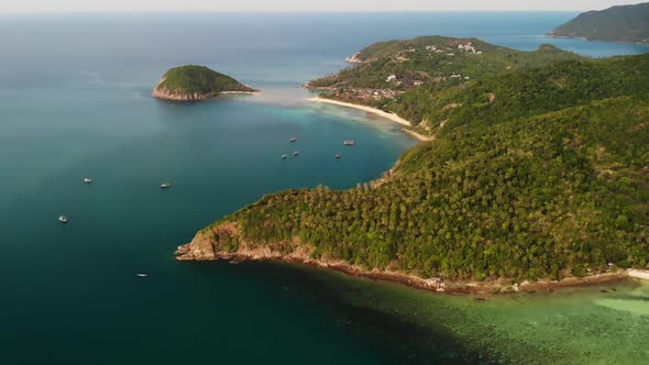 Aerial Drone View Small Koh Ma Island