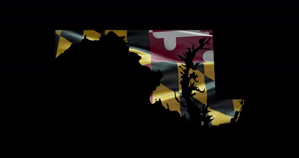 Maryland state flag waving background. Alpha channel