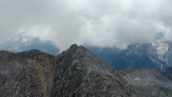 Aerial view of Alps near Zillertal in Austria. alt