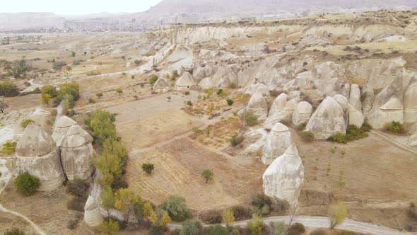 Cappadocia Landscape Aerial View. Turkey. Goreme National Park