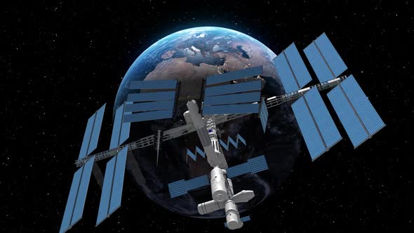 International Space Station Over The Planet Earth alt