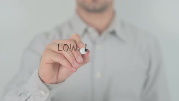 Low Interest Rates Writing on Screen with Hand