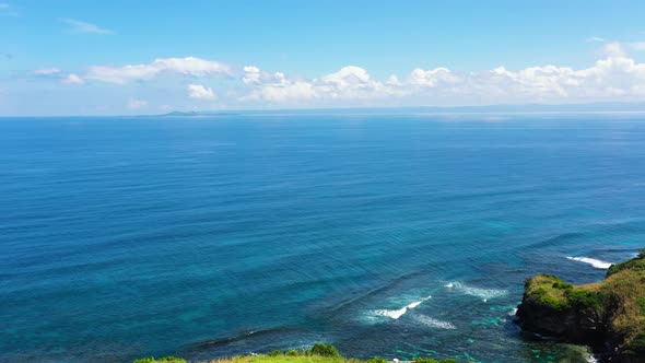 Lighthouse on a Hill By the Sea Top View