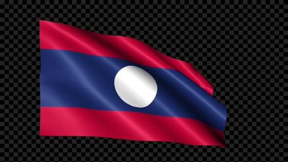 Laos Flag Blowing In The Wind