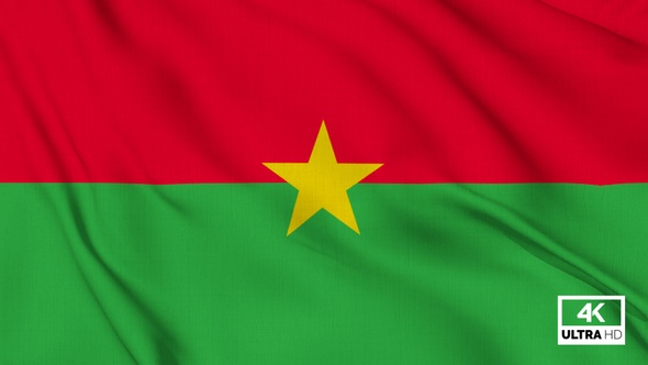 Burkina Faso Flag Waving Slowly Looped