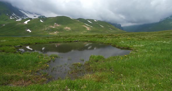 Lake Verney in Little St Bernard Pass, Italy