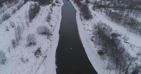 Winter River Landscape