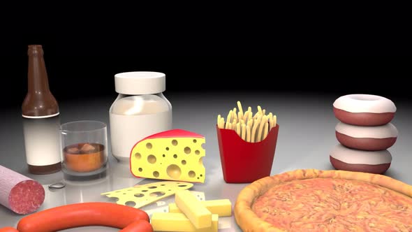 food and drink 3d animation