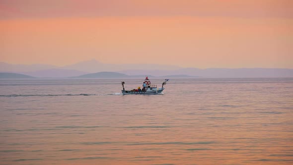 Sunset and Fishing Boats