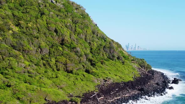 Surfers Paradise revealed from behind Burleigh Heads