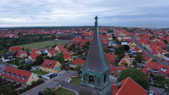 Panoramic aerial view of Fulda and monastery Frauenberg, Fulda, Germany.