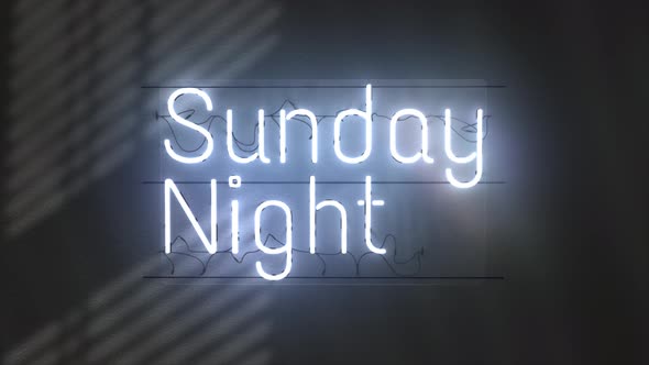 Neon Sign Text Background Word Sunay Nigth