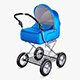 Baby Stroller Blue v 1 - 3DOcean Item for Sale