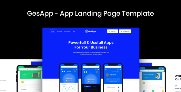 GesApp - App Landing Page Template