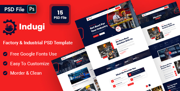 Indugi - Factory & Industrial PSD Template