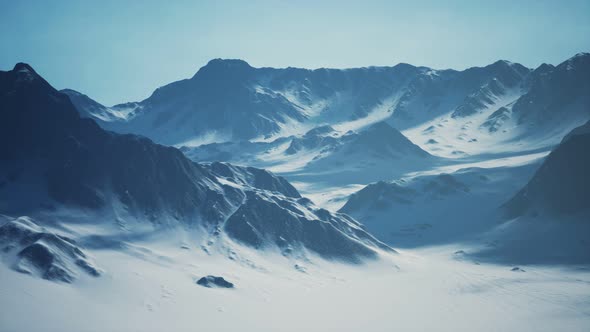 Snow Covered Beautiful Mountain Peaks