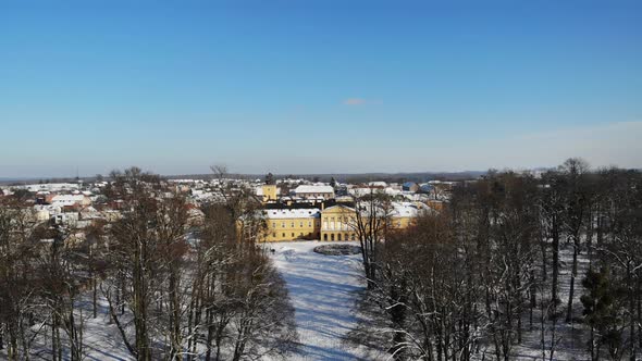 Park and palace in Koszecin in Poland.