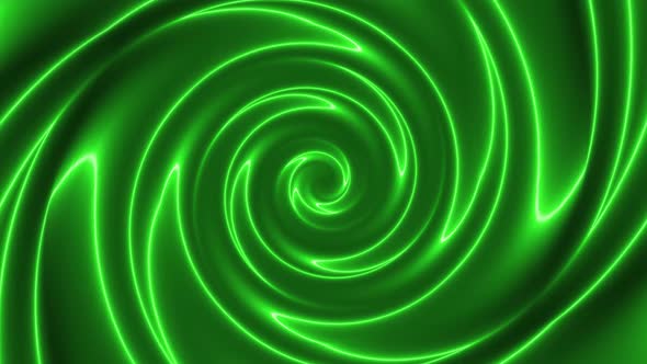 Abstract Green Color Neon Twirl Motion Animated Background