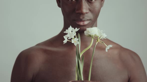 Handsome Man With Fresh Flowers