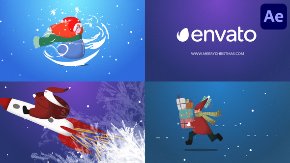 Cartoon Christmas Logo Pack for After Effects alt