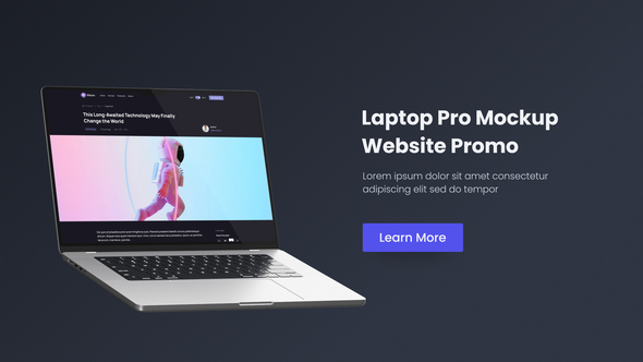 NoteBook Pro - Promo Realistic Mockup Laptop Website