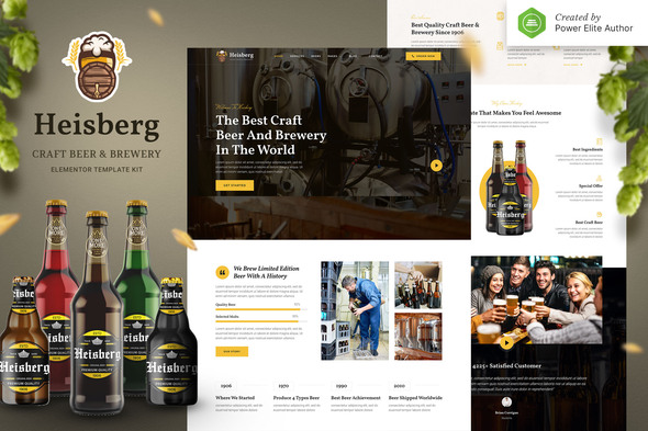 Heisberg – Craft Beer & Brewery Elementor Template Kit