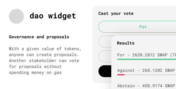 Dao widget -  Governance and proposals for your crypto token