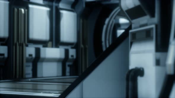3D Rendering of Realistic Scifi Spaceship Corridor