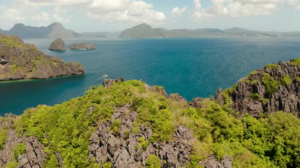 Seascape with Tropical Islands El Nido Palawan Philippines