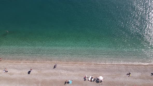 Aerial View of the Beach at the Seaside Resort Town. Turkey