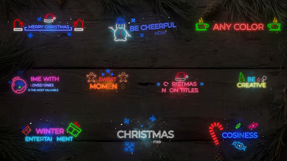 Christmas Neon Titles || DaVinci Resolve