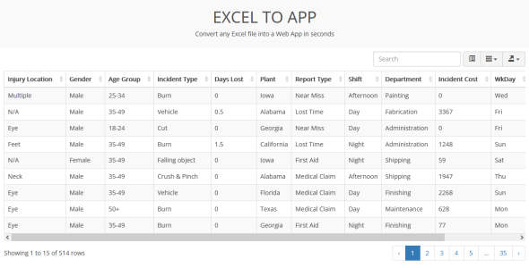 Excel to App