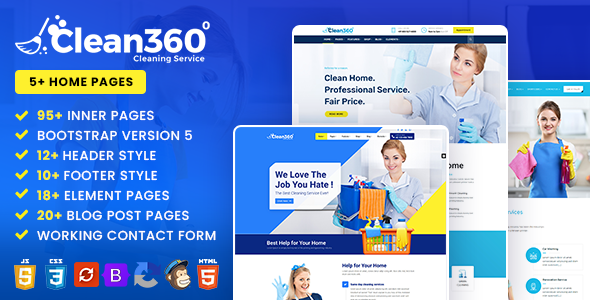 Clean360 - Cleaning, Pest Control Services HTML Template