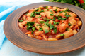 White large beans in sweet and sour tomato sauce in a clay bowl - PhotoDune Item for Sale