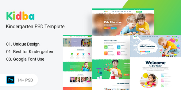 Kidba - Kindergarten PSD Template