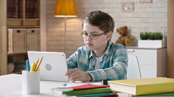 Boy Video Calling with Tablet