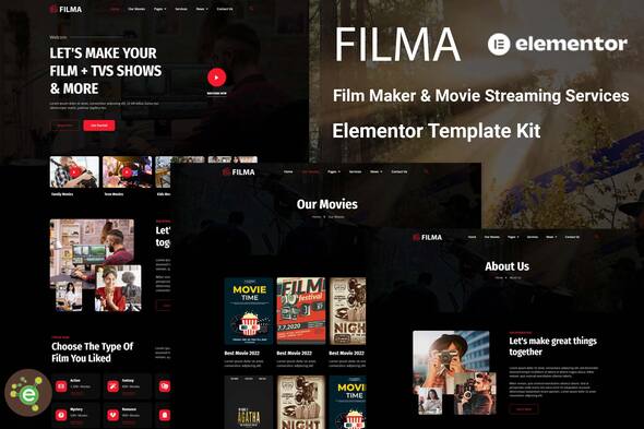 Filma - Film Maker & Movie Streaming Services Elementor Template Kit