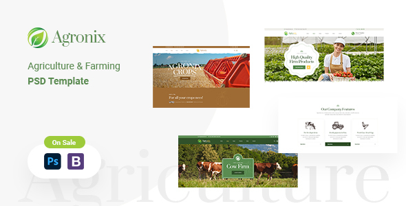 Agronix – Organic Farm Agriculture PSD Template – 0 Sold!