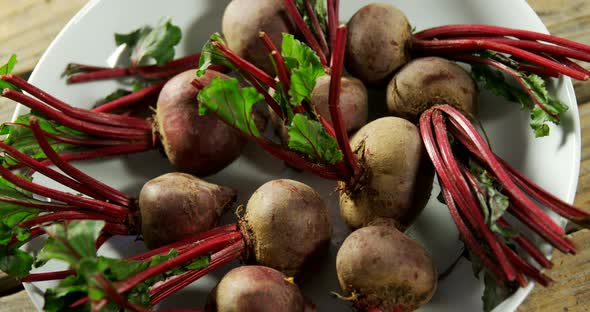 Close-up of kohlrabi in bowl