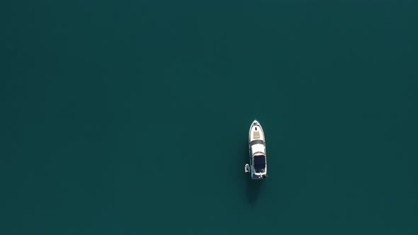 Aerial Yacht on Calm Sea