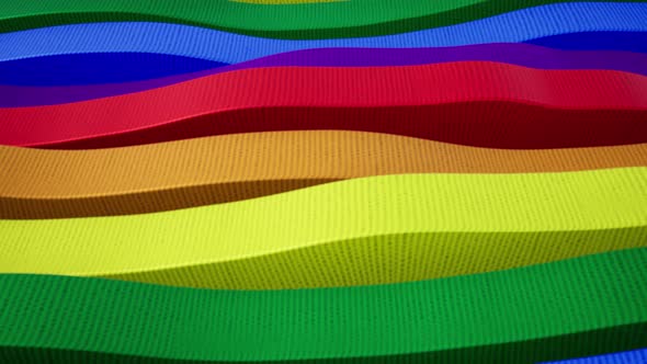 Multicolored Waves LGBT Flag Looped